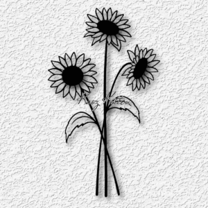 3 long stem cut sunflowers wall art flower garden home decor - 3D model by KaozKitten on Thangs