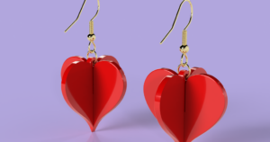 3D Heart Earrings – Valentine's Day Special