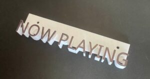A now playing vinyl holder