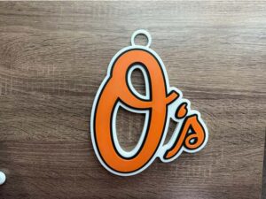 Baltimore Orioles Oversized Necklace, Pendant by Salvadori3D