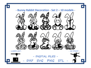 Bunny Rabbit decoration - Set 2 - 10 models Bundle - 3D model by ZETREX on Thangs