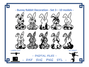 Bunny Rabbit decoration - Set 3 - 10 models Bundle - 3D model by ZETREX on Thangs