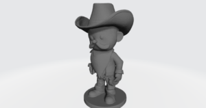 Cartoon Cowboy Statue With Bandana