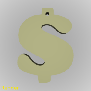 Cash Dollar Silhouette Key Chain @ Pinshape