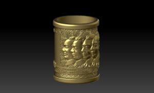 China Old 100 yuan RMB pen holder @ Pinshape