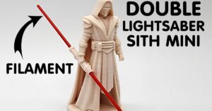Double-Lightsaber Sith Miniature w/Filament Lightsabers
