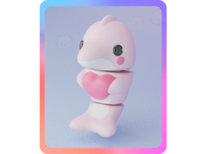 Flexi Amazon River Dolphin and the Valentine’s Heart Keychain by UniQrint