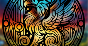 Griffin 2D stained glass art