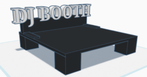 Laptop Stand That Say's "DJ BOOTH"