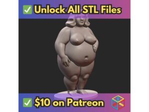 NSFW Voluptuous Female Nude Figurine with Hand on Belly MineeForm FDM 3D Print STL File by mineeform714