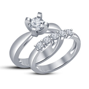 New Jewelry Design 3D CAD Model For Wedding Bridal Ring Set @ Pinshape