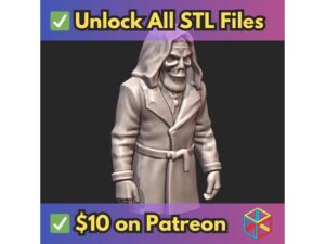 Quarter Scale Haunted Hooded Skeleton in Robe Bust MineeForm FDM 3D Print STL File by mineeform714