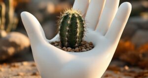 flower pot in the shape of a hand 02