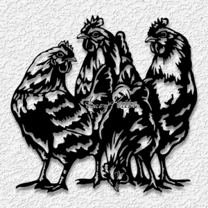 four hens wall art country chickens home decor - 3D model by KaozKitten on Thangs