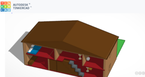 little five room two story house (w/ boy and girl figurine) @ Pinshape