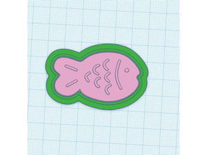Cortador de galletitas pescado (cookie cutter fish) by Modelado_3D