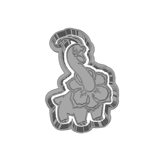 Download Free Stl Meganium Pokemon cutter and stamp, cookie cutter, form