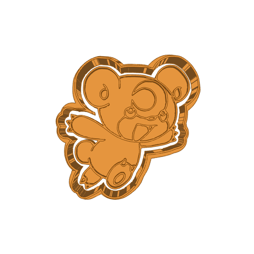 Download Free Stl Teddiursa pokemon  CUTTER AND STAMP, COOKIE CUTTER, FORM STAMP, COOKIE CUTTER, FORM