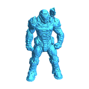 Free Characters & Creatures STL Download - Doom Guy Support freeby Mycha