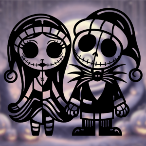Jack and Sally Skellington as Santa Claus - Christmas Wall Art - 3D model by themakerchemists on Thangs