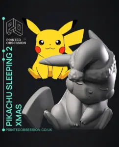 Pikachu - Leaning asleep on Christmas - Christmas Decoration  - 3D model by printedobsession on Thangs