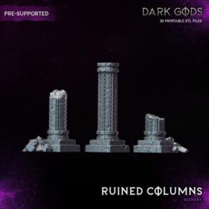 Ruined Columns - Dark Gods 3D Model
