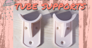 Support element for shower curtain tube
