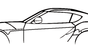 Toyota GR MK5 A90 Supra Silhouette Wall art