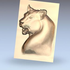 bas-relief model of leopard head