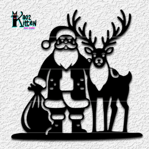 santa and rudolph wall art christmas decor - 3D model by KaozKitten on Thangs